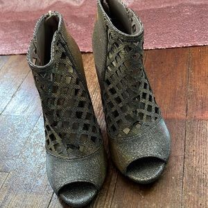 Christian Siriano Iridescent Metallic Heeled Booties